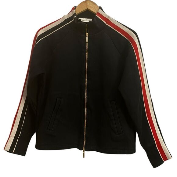 Thom Browne Men’s Navy Cotton Interlocking RWB Stripe Track Zip Up Jacket Small - Picture 2 of 8